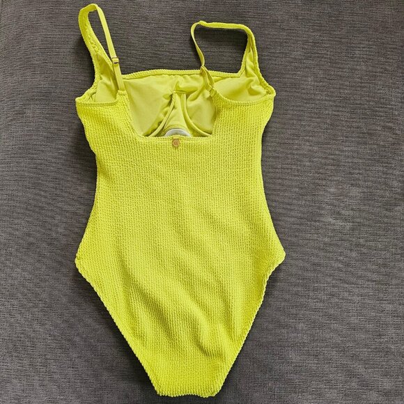 Bleu by Rod Beattie Women's Square-Neck One-Piece Swimsuit In Chartreuse Size 8 - Picture 5 of 11